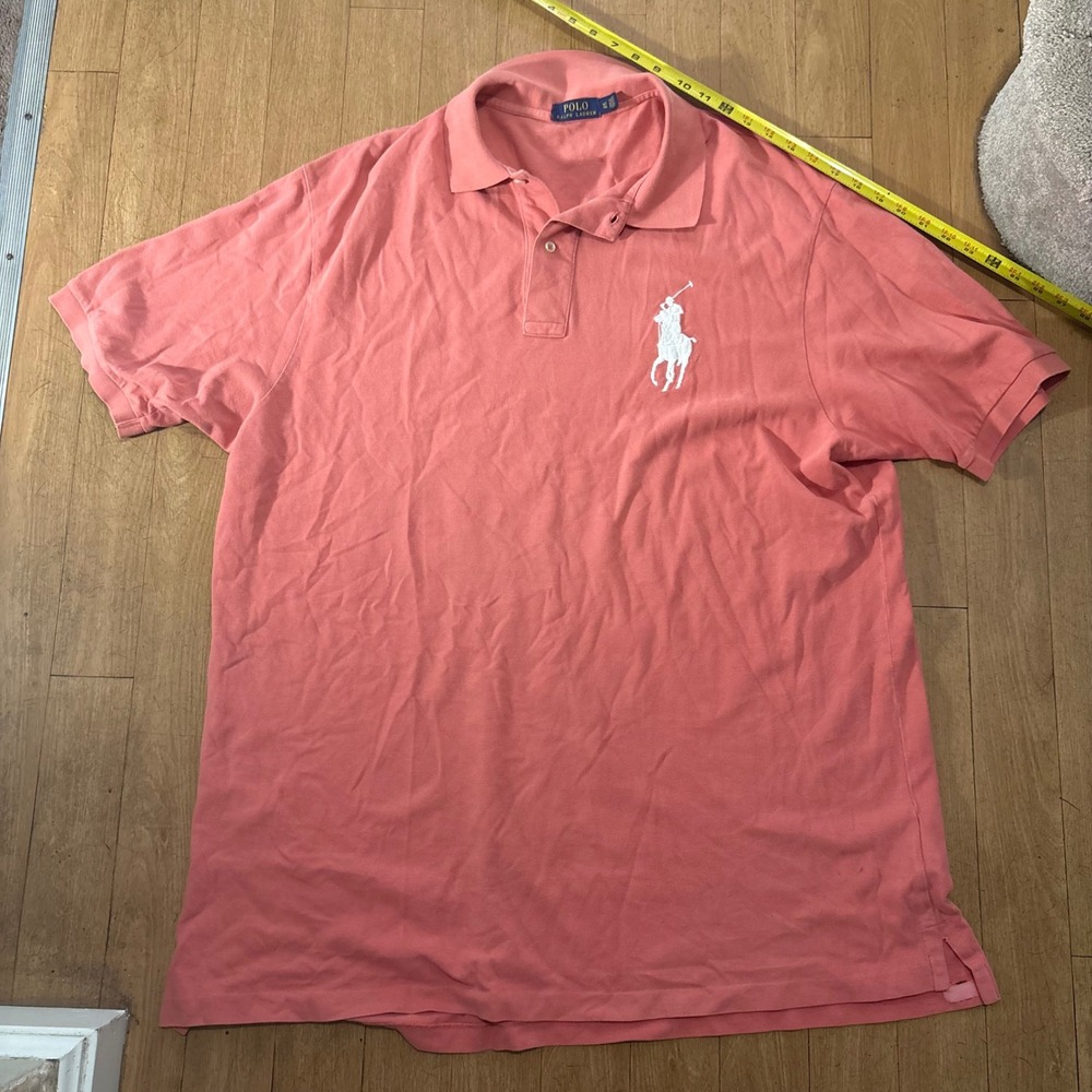 Polo Ralph Lauren Mens XLT Big Pony Mesh Polo Shirt Pink Short Sleeve Tall